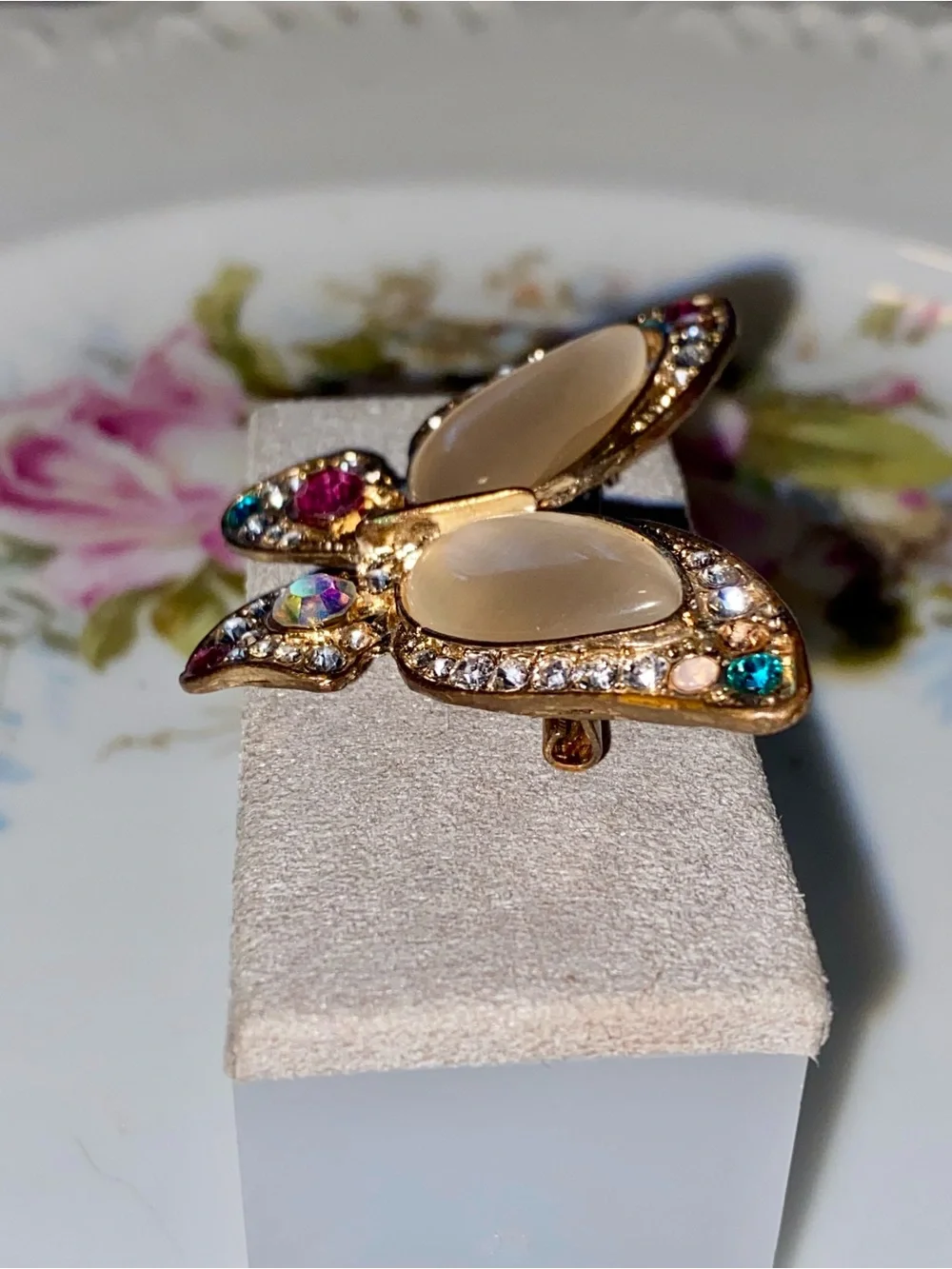 Gold Butterfly Crystal- Multicolor Brooch